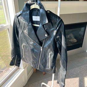 Sandro black leather Moto Jacket